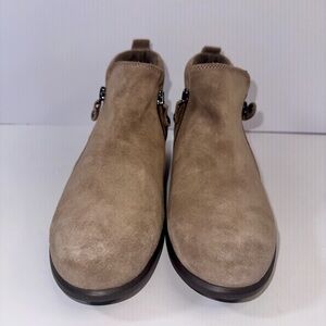 MUNRO‎ Women's Tan Neko Suede Almond Ankle Boot Leather 7.5 Low Heel NWOB